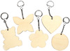 Sleutelhangers - hout - mix - set van 10 assorti