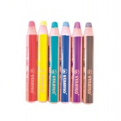 Potloden - waspotloden - Stabilo Woody 3in1 - set van 6 assorti