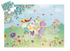 Puzzel - silhouetpuzzel - Djeco La Princesse Du Printemps - karton - lenteprinses - 36 puzzelstukken - per stuk