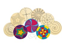 Hout - Deco - Spinner Set/24