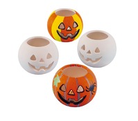 Halloween - keramiek - theelichthouders - pompoen - set/3