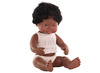Poppen - babypop - Miniland Baby Doll - met haar - 38 cm - jongen - afrikaans - per stuk