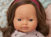 Poppen - babypop - Miniland Baby Doll - met haar - 38 cm - meisje - europees - bruin haar - per stuk