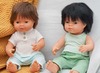 Poppen - babypop - Miniland Baby Doll - met haar - 38 cm - jongen - europees - bruin haar - per stuk