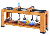 Water- en zandtafel - sensorische tafel - 142 x 36 x 67 cm - hout - per stuk