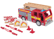 Fantasiehoek - brandweer - bigjigs - brandweerwagen - per stuk