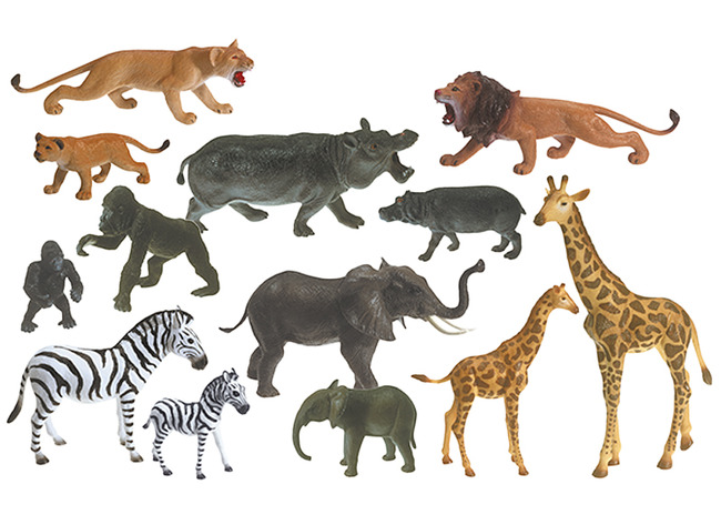 Dieren - Safaridieren - Economy Set - Set Van 13