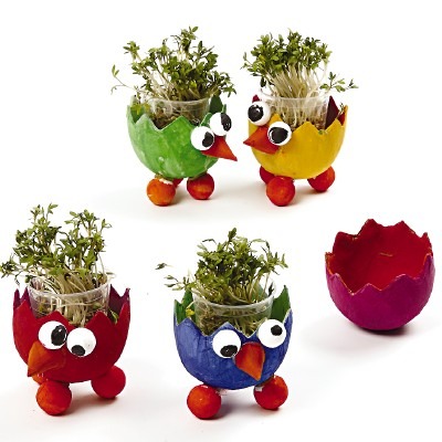 Figuren - Papier-maché - Eierschalen - Pasen - Set Van 3
