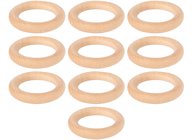Loose Parts - Tickit Natural Wooden Rings - Set Van 10