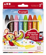 Waskrijt - Bruynzeel Kids - set van 8 assorti
