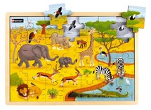 Puzzel-dieren op de continenten