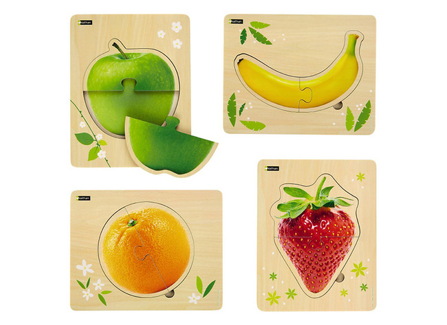 Houten Puzzels - Mijn Eerste Fruit - Set Van 4