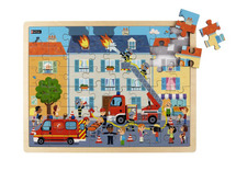 Houten puzzel - de brandweer