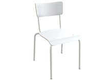 Stoel - College - Unikleur - Vierpoot - 38 cm - wit - per stuk
