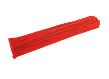 Chenille - 30,5 x 0,4 cm - rood - set van 100