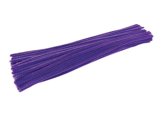 Chenilledraad - 30,5 Cm X 6 Mm - Violet - Set Van 100
