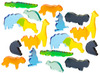 Speelgoedfiguren - safaridieren - Dusyma Luxy - gekleurd - transparant - set van 20