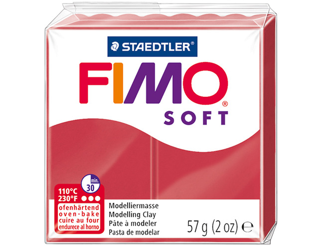 Boetseerklei - Staedtler Fimo Soft - Boetseren - 57 G - Kersrood - Per Stuk