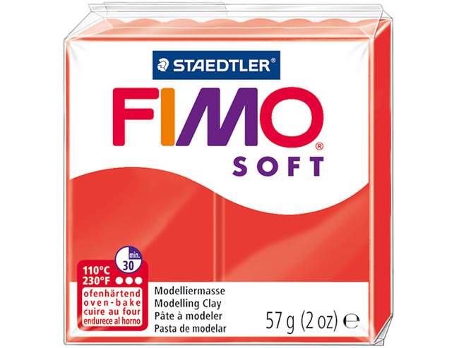 Boetseerklei - Staedtler Fimo Soft - Boetseren - 57 G - Indisch Rood - Per Stuk