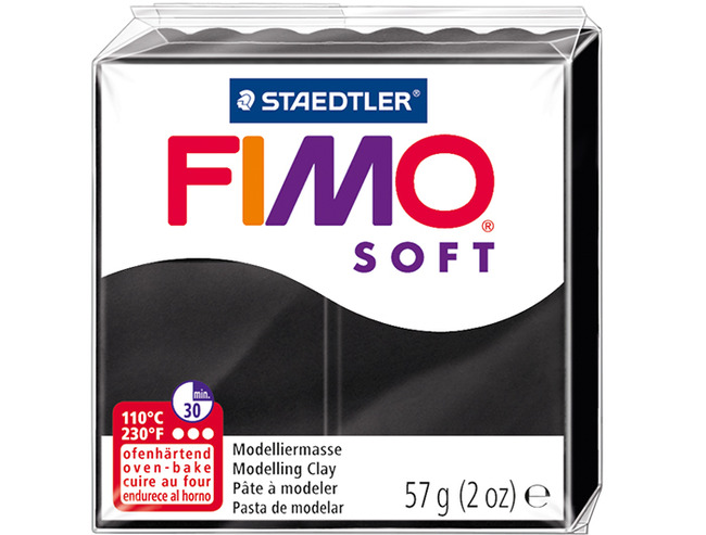 Boetseerklei - Staedtler Fimo Soft - Boetseren - 57 G - Zwart - Per Stuk