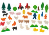 Figuren - Dusyma - boerderij - hout - set van 43