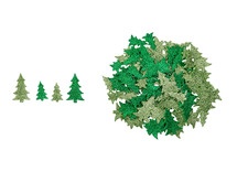 Stickers - kerstbomen - foam - glitter - set van 100 assorti