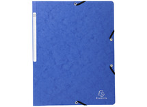 Mappen - elastomap - Exacompta - A4 - karton - zonder kleppen - 23 x 31 cm - blauw - per stuk