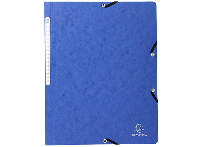Mappen - Elastomap - Exacompta - A4 - Karton - Zonder Kleppen - Blauw - Per Stuk