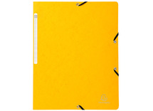 Mappen - elastomap - Exacompta - A4 - karton - zonder kleppen - geel - per stuk