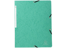 Mappen - elastomap - Exacompta - A4 - karton - zonder kleppen - 23 x 31 cm - groen - per stuk