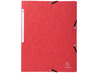 Mappen - elastomap - Exacompta - A4 - karton - zonder kleppen - rood - per stuk