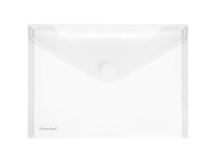 Enveloptas - A5 - transparant - met velcro-sluiting - wit - set van 10