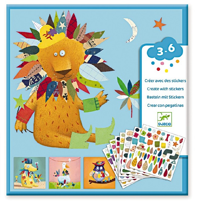 Stickers - Djeco Créer Des Animaux - Landdieren - Per Set