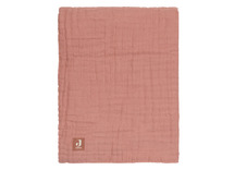 Deken - Jollein Wrinkled - 75 x 100 cm - inbakeren - rosewood - per stuk