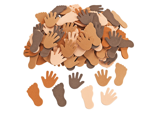 Stickers - Foam - Handen En Voeten - Huidskleur - Set Van 200 Assorti