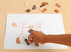 Stickers - foam - handen en voeten - huidskleur - set van 200 assorti