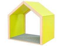 Speelhuis - Hout - limoenkleurige zijpanelen, grijze mat - Educasa