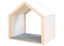 Speelhuis - Hout - witte zijpanelen, grijze mat - Educasa