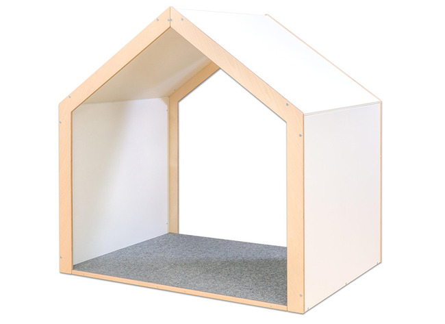 Speelhuis - Hout - Witte Zijpanelen, Grijze Mat - Educasa