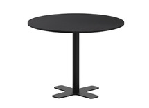 Tafel - Centrale Voet - Kruisvoet - 90 cm x 90 cm x 76 cm - onderstel zwart - blad donker beton - per stuk