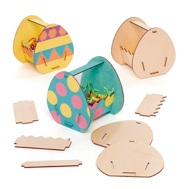 Pasen - Hout - Paasmandjes - Decoratief - Ass/4