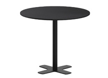 Tafel - Centrale Voet - Kruisvoet - 90 cm x 90 cm x 110 cm - onderstel zwart - blad donker beton - per stuk