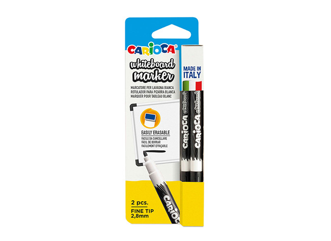 Stiften - Whiteboardstiften - Carioca - Ronde Punt - Fijn - Zwart - Set Van 2