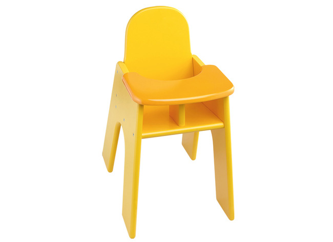 Speelmeubel - Hoge Poppenstoel Met Tablet - Geel - 40 X 28 X 50 Cm - Per Stuk