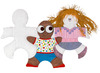 Puzzel - Roylco - karton - kinderfiguren - 12 x 15 cm - set van 24