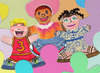 Puzzel - Roylco - karton - kinderfiguren - 12 x 15 cm - set van 24