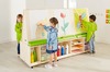 Schildersezel - 1 kind - 65 x 125 x 33 cm - op wieltjes - hout - per stuk