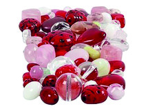 Kralen - glas - liefdevolle glaskralen - 60 g - per set