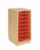 Kast Art, 1 Kolom, Met 8 Glijders Wit