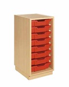 Kast Art, 1 Kolom, Met 8 Glijders Wit